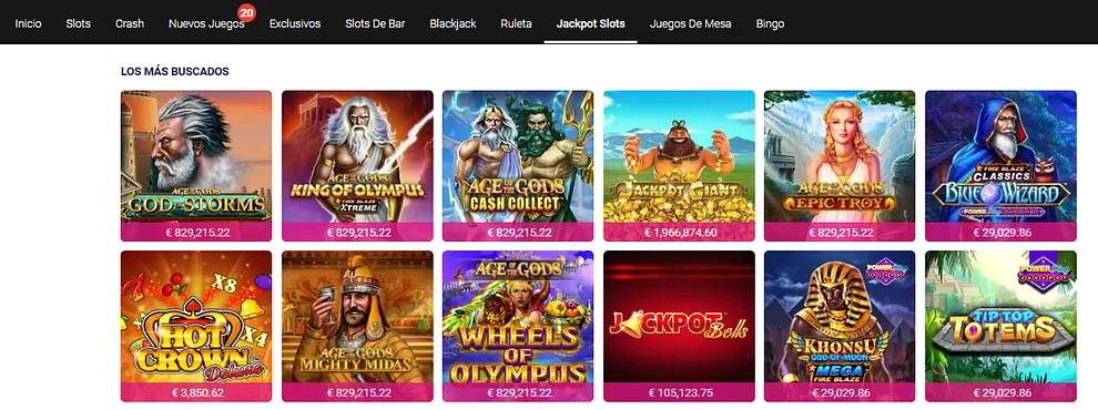 Jackpots y destacados de Party Casino