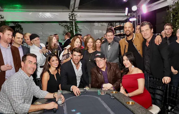 People having fun playing poker