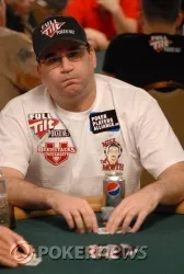 Mike "The Mouth" Matusow has one of the larger stacks in the room at the dinner break