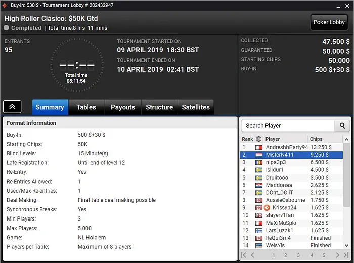 Lobby de poker da partypoker