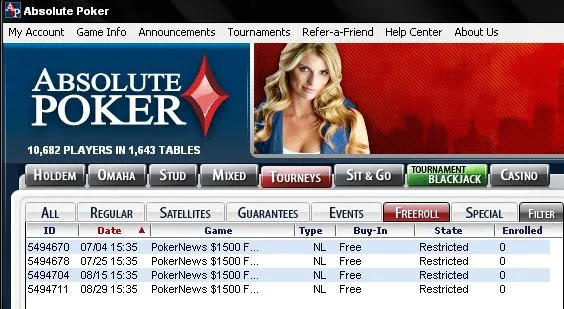 Absolute Poker : Prochain freeroll PokerNews le 4 juillet à 21h35 101