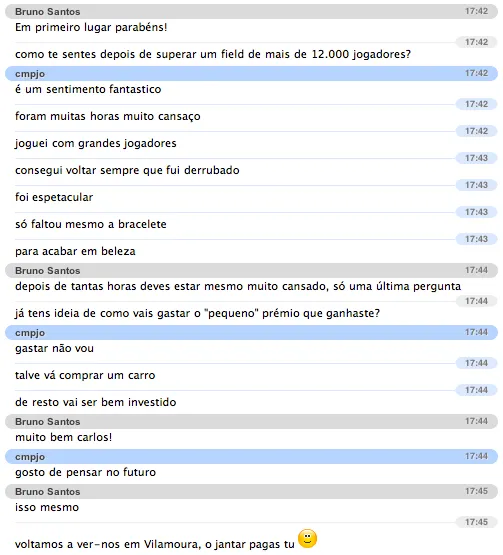 WCOOP Dia 1 - Carlos cmpjo Oliveira é 2º no 5 NLH, Diogo phounder Veiga é 17º no High... 102