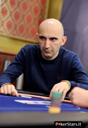 Marcello Miniucchi is the current chip leader in the €770 IPT Sanremo Main Event. Picture courtesy of PokerStars.