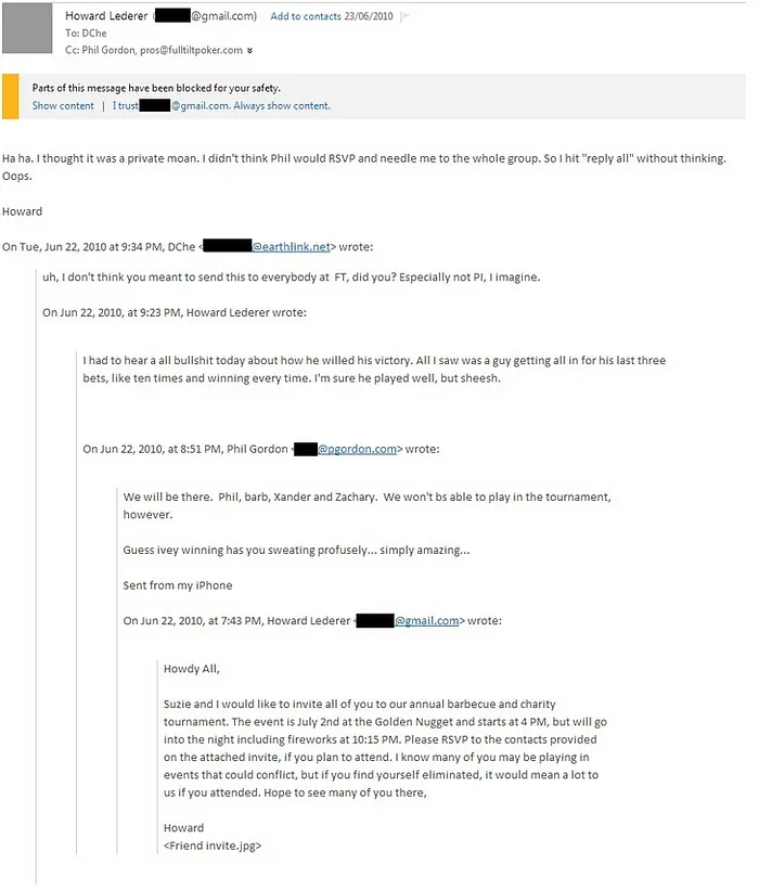 Vazou email onde Howard Lederer Critica Phil Ivey 101