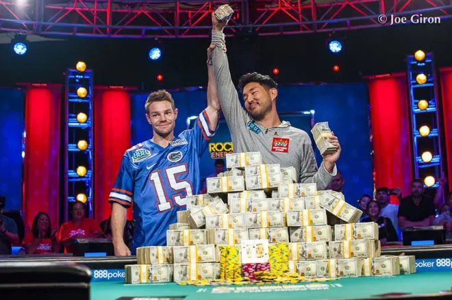 John Cynn winning the 2018 WSOP Main Event.