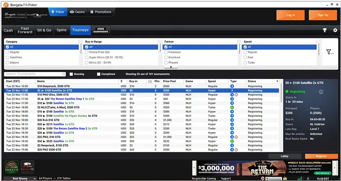 Borgata PA Tournaments