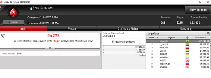 Forras Online: Renato Valentim Crava Big 5 do PokerStars & Mais 101