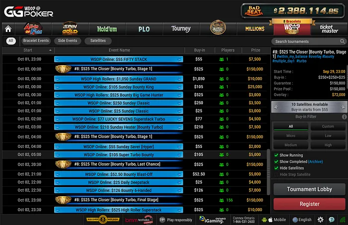 WSOP Lobby