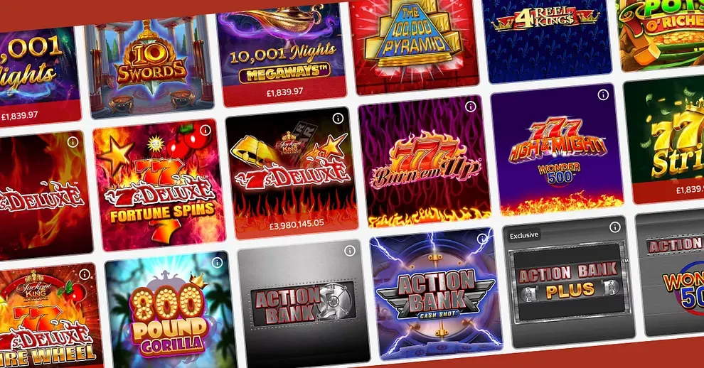 Sky Vegas screenshot of slot games