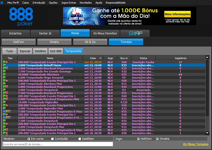 tempestade de milhoes 888poker