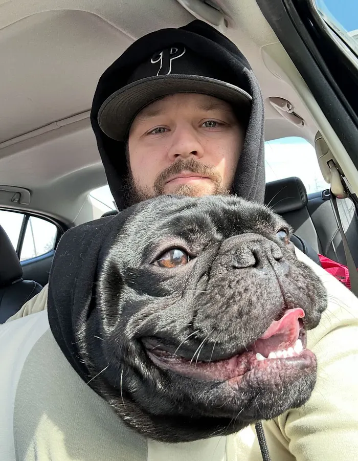 Chris Bilinsky and his dog.