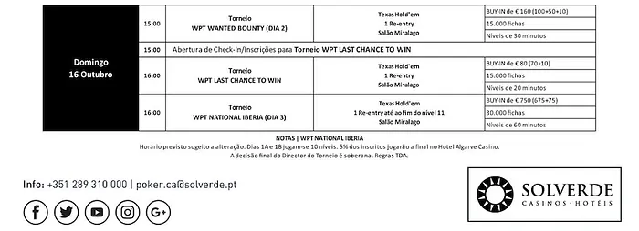 WPT Last Chance To Win às 16:00 no Casino de Vilamoura 101