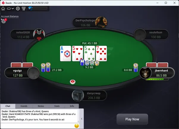 PokerStars Real Money - Zoom poker table