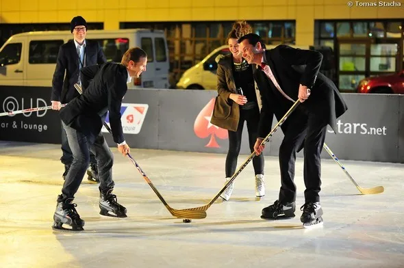 Ondrej Drebota, Michael Holmberg, Tid Sinclair and Edgar Stuchly testing the ice rink!
