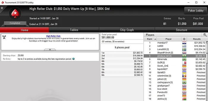 Lobby de poker do PokerStars