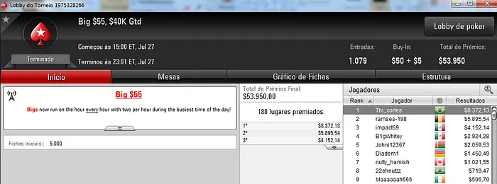 Giant_Santos 3º no ,050 Thurday Thrill (,344) & Mais 102