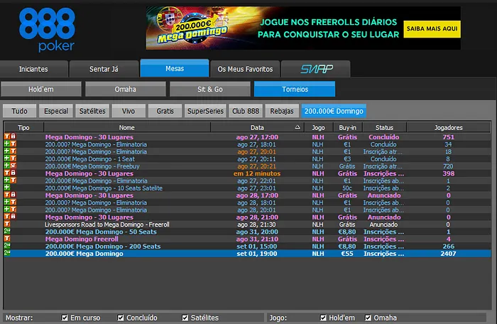 Mega Domingo Freeroll 888poker