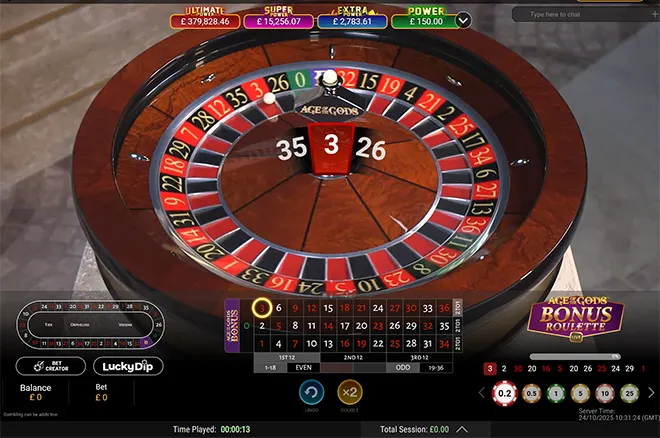 Age of the Gods Bonus Roulette