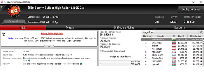 macondobull Crava Bounty Builder High Roller do pokerStars & Mais 101