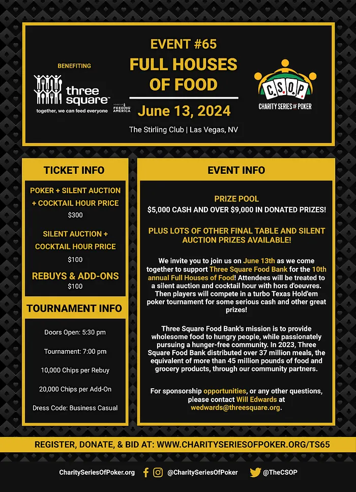 Charity Series of Poker (CSOP) Events in Las Vegas on the Horizon 101