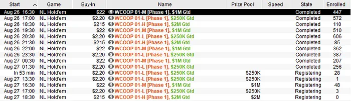 PokerStars WCOOP Phase WCOOP-01-H