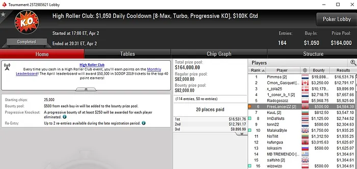 Lobby de poker da PokerStars