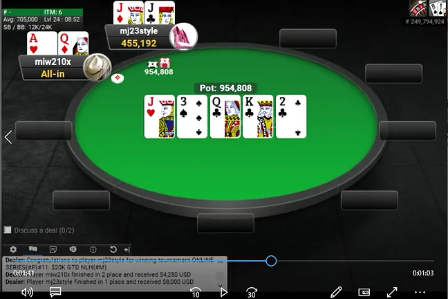 Dan “mj23style” Sewing Takes Down partypoker US Network Online Series Event #11