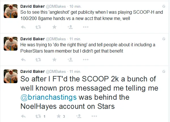 David "Bakes" Baker Acusa Brian Hastings de Multi-Accounting na PokerStars 101