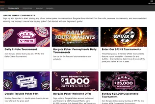 Borgata Poker Pennsylvania list of tournaments 