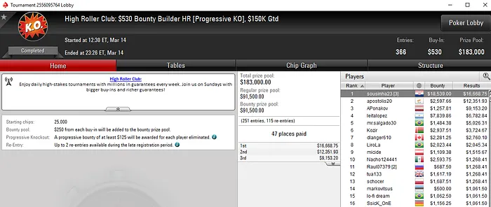 Lobby de poker da PokerStars