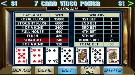 Seven Card Video Poker