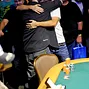 Jason Somerville gets a congratulatory hug by Daniel Negreanu.