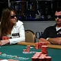 Maria Ho stares down Kevin Farry after he moves all in from the small blind