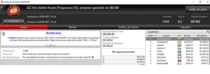frredd Vence Battle Royale; Dobradinha no Bounty Builder High Roller & Mais 103