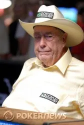 Doyle Brunson in Day 1 action