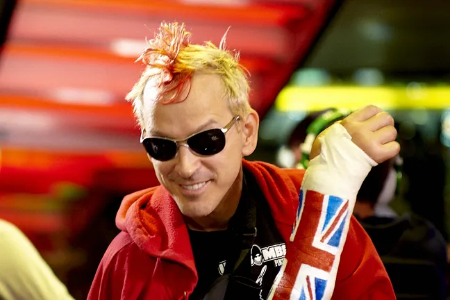 Phil Laak showing some British flair on Day 1