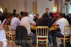 View of the final table from the PokerNews desk