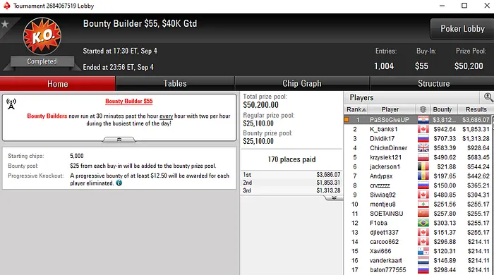 Lobby de poker da PokerStars