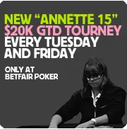 Defronte Annette &quot;Annette_15&quot; Obrestad na BetFair Poker 101