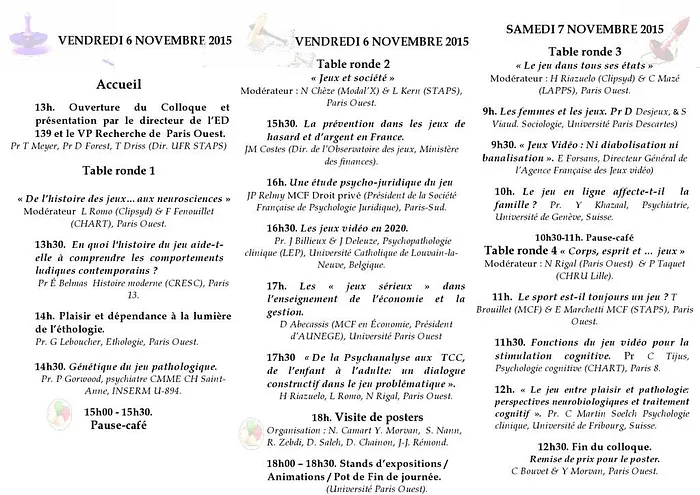 Le programme du colloque