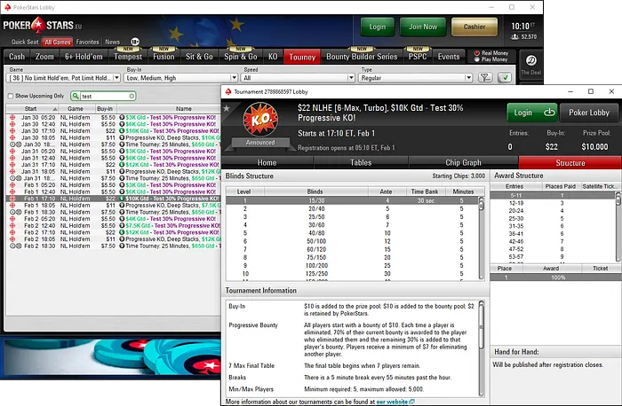 PokerStars testa nova estrutura Progressive Knockout nos torneios PKO