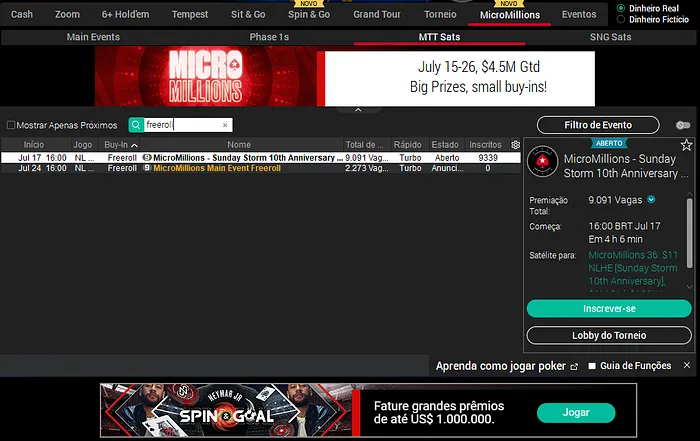 freeroll micromillions pokerstars