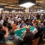 Players pack the Amazon Room Day 1B Main Event