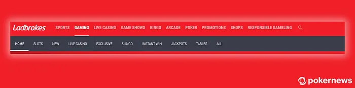 Ladbrokes Casino Menu