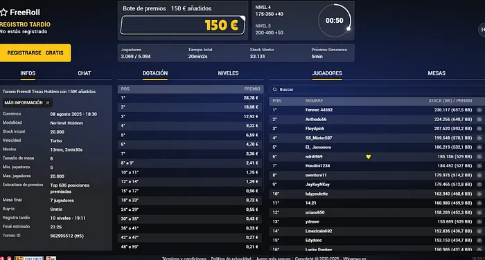 Un Freeroll en Winamax