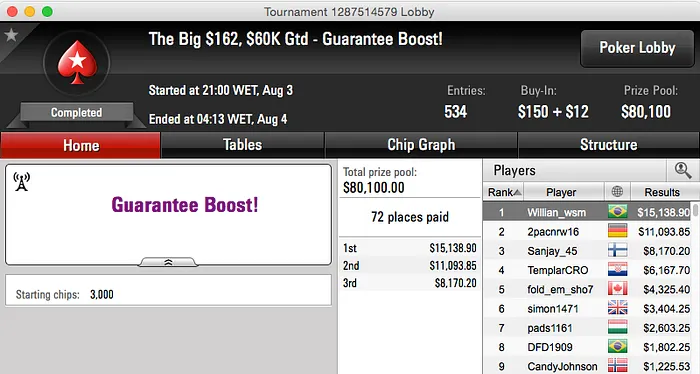 Chuva de Cravadas no PokerStars 101