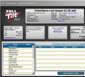 Full Tilt Skills Challenge: ,500 Added Rebuy Coming Up 102