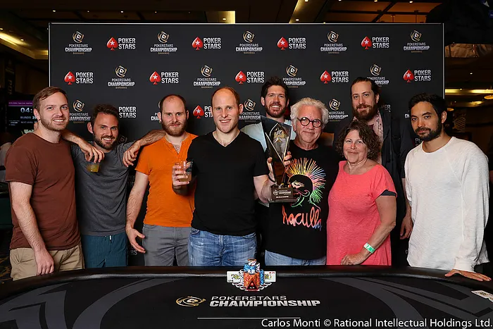 Luc Greenwood with friends and family