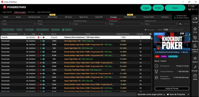 PokerStars dinheiro fictício