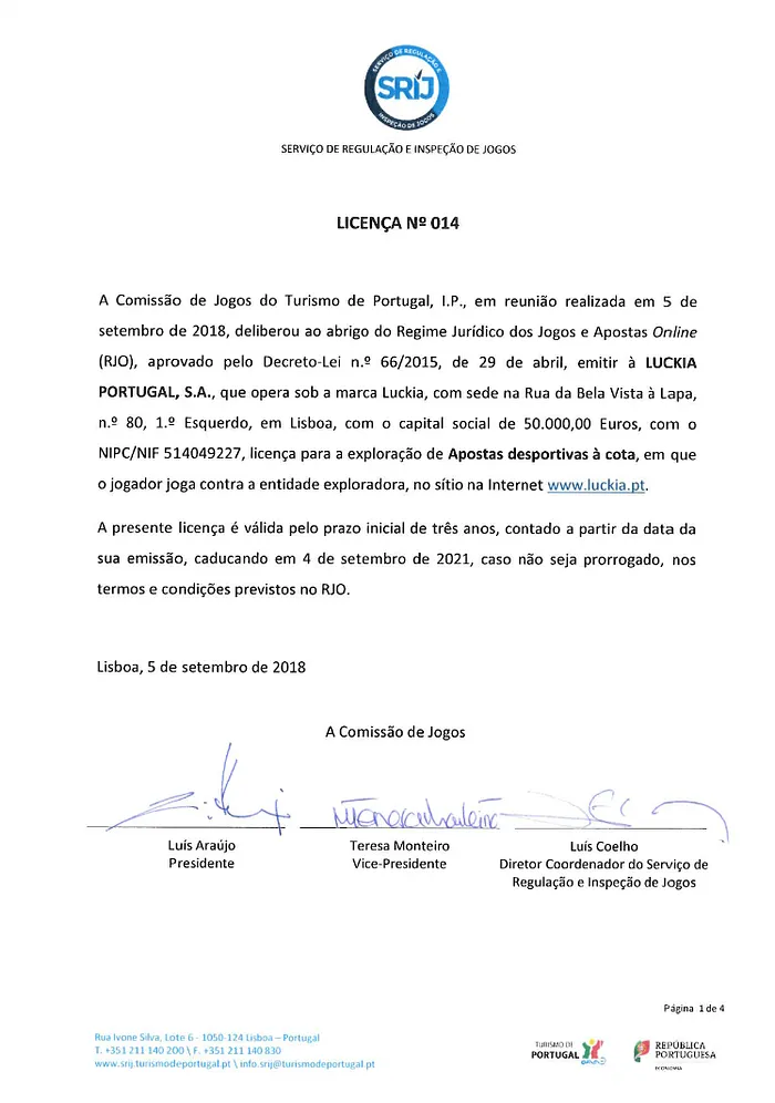 Luckia Recebe Licenças para Apostas Desportivas e Jogos de Máquinas 101